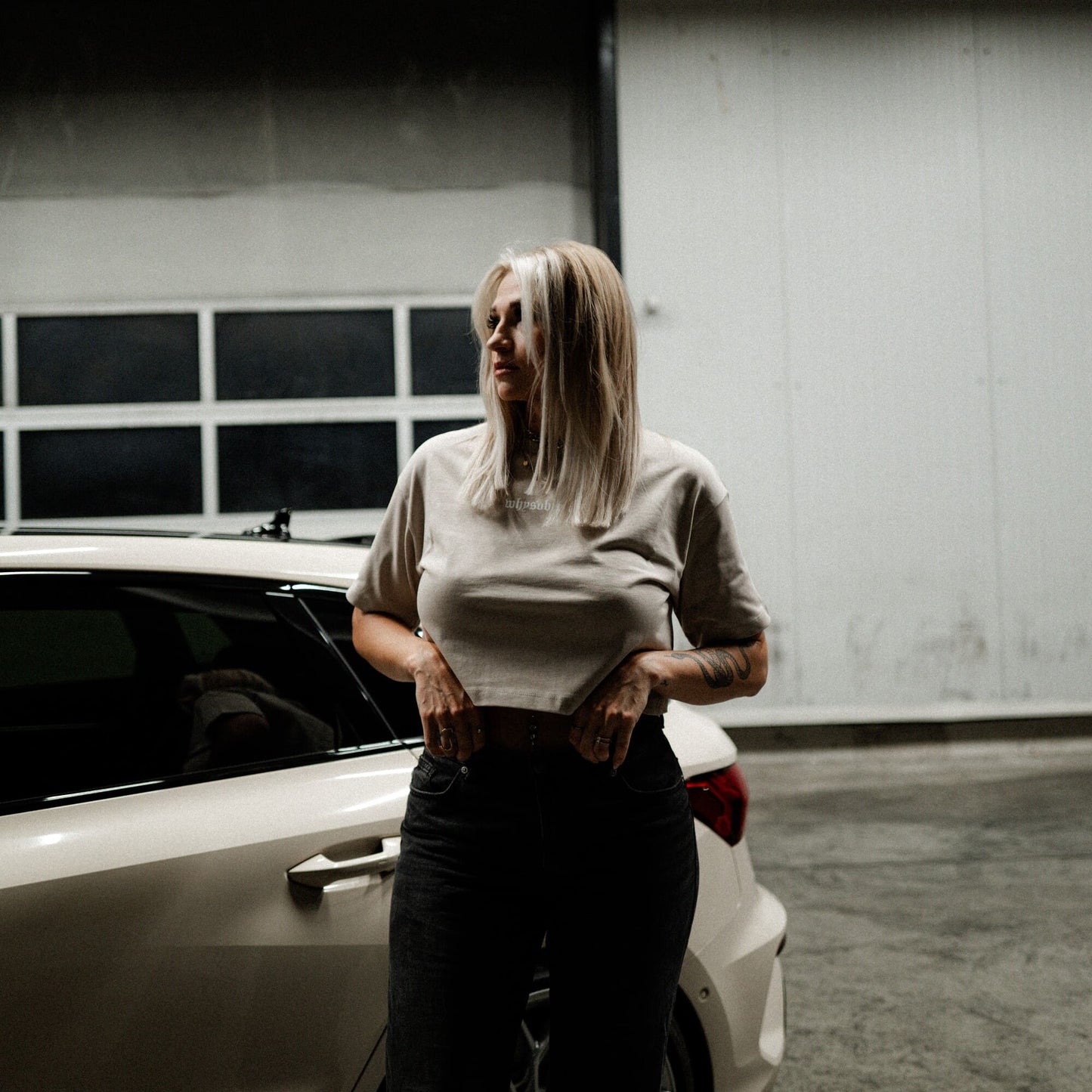 Moccha Latte Oversized Crop-Shirt