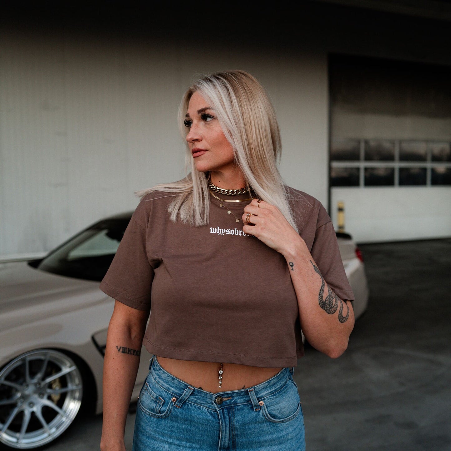 Carlito Brown Oversized Crop-Shirt